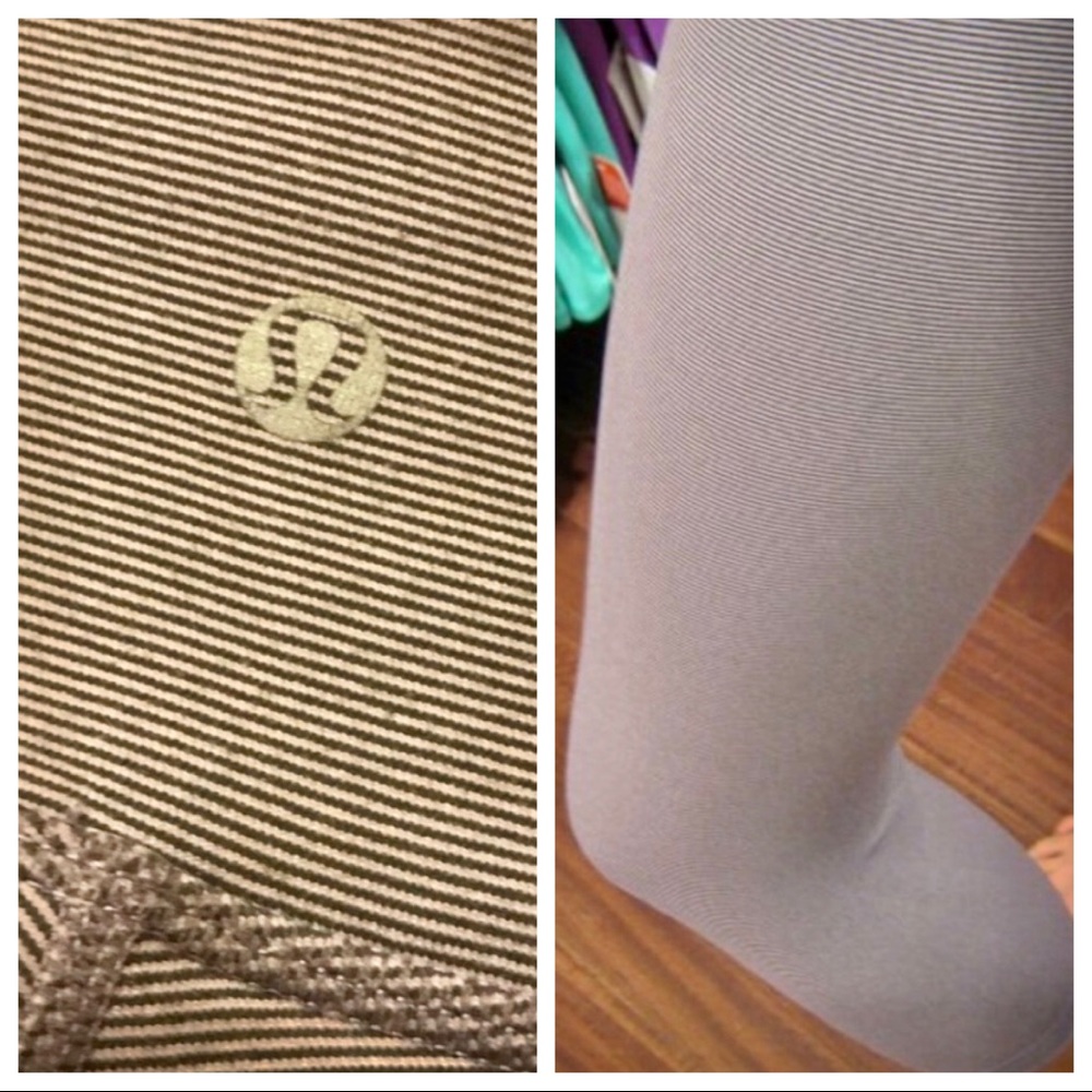 RARE Lululemon Wunder Under Crop —Wee Stripe Iris Sz 6
